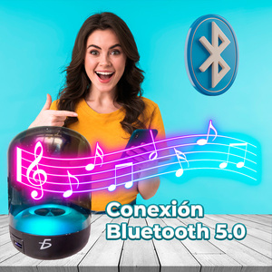 Subwoofer Bluetooth Portatile Trasparente con Luci LED RGB, Mini USB, AUX, Batteria, per Feste all'Aperto, in Plastica, con Microfono, TWS - Product Image 3