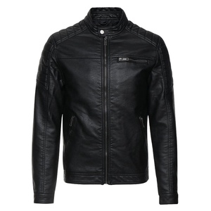 Veste pour homme 2026 – Nouvelle collection hiver : Veste en cuir véritable de vache, style col montant en peau d'agneau - Product Image 1