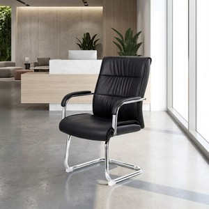 Los Angeles <b>Black</b> Eco-LEATHER WaitinG <b>Chair</b> for Various Applications Reception Mall <b>Office</b> Hospital Salon Airport - Product Image 4