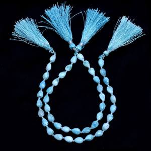 AAA Larimar 6x9mm pera Briolette Larimar piedra preciosa facetada pera cuenta Natural Larimar suelta semipreciosa cuentas de piedras preciosas para joyería - Product Image 3