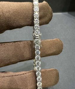 VVS Moissanite 925 <b>Sterling</b> <b>Silver</b> Luxury Tennis Chain 5MM 8 Inch 30Gm - Product Image 3