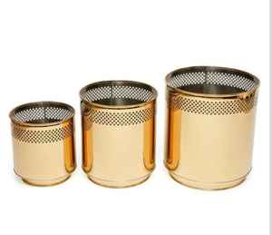 Jardinière en acier doré pour plantes et fleurs - Product Image 2