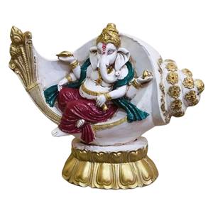 Estatua de Ganesh Ji de Poliresina, Modelo Hecho a Mano, Pintado a Mano, Decoración Religiosa Tradicional, Pooja, Boda, Hogar, Estilo Indio - Product Image 1