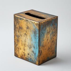 กล่องกระดาษทิชชูทองเหลืองอเนกประสงค์ ดีไซน์สวยงามสำหรับการตกแต่งระดับพรีเมียม พร้อมรายละเอียดขัดเงา ผลิตด้วยมือ ทนทาน ทันสมัย เรียบง่าย - Product Image 1