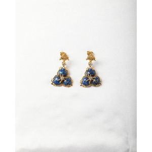 Boucles d'oreilles Trio Nuit Étoilée avec Lapis Lazuli et Or, Style Goutte Tendance - Product Image 1