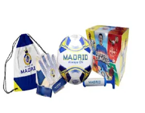 Best Football Set 4 PC Drawstring Bag, Plastic Pump, PVC Football with Box for Football Players available at Wholesale Price