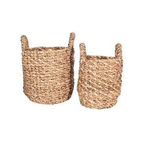 Panier rond tissé avec une poignée robuste, panier de rangement fait main, vente en gros, écologique, fabriqué au Vietnam - Product Image 1