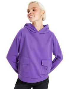 Sudaderas Cortas con Capucha para Mujer, Color Morado, con Cierre, Estilo Casual, Logotipo Personalizado de Primera Calidad - Product Image 1
