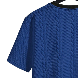 Mens Textured <b>Quilted</b> Short Sleeve T <b>Shirt</b> O-Neck Casual Knit Top Regular Fit Premium Streetwear Solid Blank Summer Everyday - Product Image 4