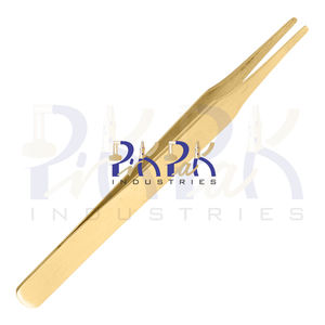 Pince à épiler à pointe plate 2AB-BR en laiton taille 120mm fabrication de bijoux artisanat pince à épiler en laiton de précision pince à épiler à pointe plate - Product Image 3