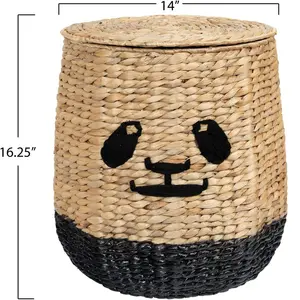 Best Selling Products 2023 in USA Amazon Rattan Beige & Black Color Panda Face Baskets From Vietnam.