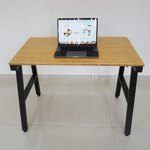 BFAB001-100x60cm Bamboo Laptop <b>Desk</b> with Assembled Iron Legs <b>Folding</b> Computer Table for Home Office or School - Product Image 2