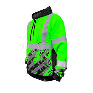 Sudadera con capucha reflectante de seguridad para hombre, chaquetas de seguridad de alta visibilidad, precio al por mayor - Product Image 2