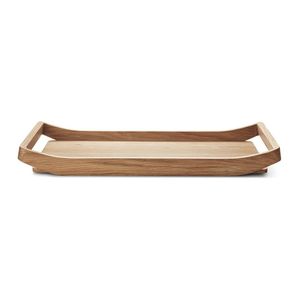 Plateau de service à un étage en bois de manguier laqué avec de solides poignées en bois, passe au lave-vaisselle, pour cuisine moderne - Product Image 1