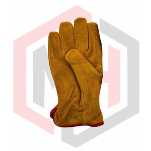 ถุงมือทำงานทุกชุดทำจากหนังระบายอากาศได้ดีถุงมือขับรถช่างหนังวัวพร้อมฝ่ามือหนังวัวสำหรับสร้าง - Product Image 2