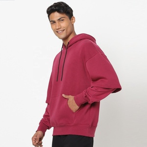 Men's 100% Cotton Fleece Long Sleeved Pullover <b>String</b> Hoodie Custom Printed Solid Oversized Loose <b>Hoodies</b> Winter - Product Image 3