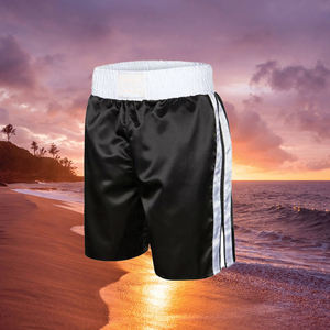 กางเกงชกมวยผู้ชายลำลองผ้าโพลีเอสเตอร์ แห้งเร็ว เอวกลาง ทรงคาร์โก้ สีพื้น ทนทาน น้ำหนักเบา มีโลโก้ด้านหน้า - Product Image 2