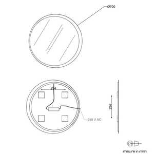 Espejo Redondo de Baño con Retroiluminación LED Koricini B3010641000056 de 70 cm de Diámetro - Product Image 5