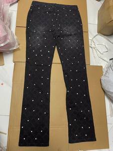 Pantalones vaqueros de talla grande de alta calidad para hombre, logotipo personalizado, moda Vintage, estilo recto, cintura media, característica impermeable, venta al por mayor - Product Image 2