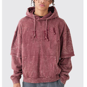 Streetwear Vintage Hoodies Sweat à capuche bouffant taille normale pour homme en éponge - Product Image 2