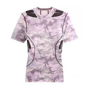 Top Quality Men's Padded Compression Shirt Protective Shirt Rib Chest Protector Plus Size Short Sleeve Football Top - Product Image 3