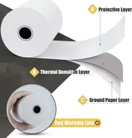 Rouleaux de papier thermique pour chaînes de stations-service et centres de tourisme 3 1/8 x 230 pieds 80x80mm sans BPA pour caisses enregistreuses POS Vente directe en gros