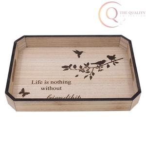 Plateau de service en bois pour thé, café et collations, design durable avec poignées de transport faciles, 100 pièces, couleurs personnalisées, non toxique - Product Image 2