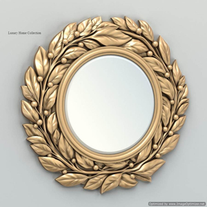 New Leaf Shape Casted Gold Color Metal <b>Wall</b> <b>Mirror</b> Frame Shiny Polished Attractive Design Bathroom <b>Mirror</b> Custom Logo Available - Product Image 1