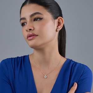 Collar Clásico de Moda 186041, Chapado en Oro, con Diamantes y Perlas, Forma Geométrica y de Flor, Cadena de Eslabones de 18K, para Regalo de Compromiso - Product Image 3