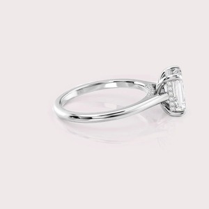 IGI Certified Emerald Cut Lab Grown Diamond Engagement <b>Ring</b> Solid 925 Sterling <b>Silver</b> <b>Solitaire</b> Diamond <b>Ring</b> for Women - Product Image 5
