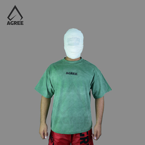 T-shirt Homme Vintage Oversize Délavé à l'Acide 100% Coton 240 g/m² Grammage Lourd Respirant Séchage Rapide Col Rond Imprimé Brodé Vente en Gros - Product Image 1