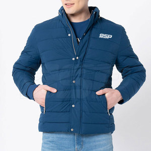 Vente en gros de veste d'hiver en polyester avec logo personnalisé col montant à l'avant bouffant imperméable pour l'extérieur pour hommes - Product Image 1