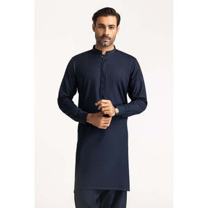 Traje Shalwar Kameez de Algodón Azul Marino para Hombre, Estilo Pakistaní, para Fiestas, Estilo Indio - Product Image 5