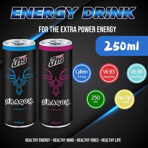 เครื่องดื่มชูกำลังดราก้อน 250 มล. (8.4 ออนซ์) โรงงานเวียดนาม |   ราคาขายส่งน้ำตาลปราศจากน้ำตาล ตัวอย่างฟรี รับผลิตแบรนด์ส่วนตัว OEM/ODM - Product Image 3