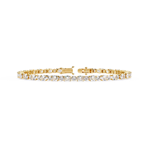 4mm Oval Lab Grown Diamond Tennis <b>Bracelet</b> High Quality 14K <b>White</b> <b>Gold</b> 18K Solid <b>Gold</b> Elegant High Luster Diamond <b>Bracelet</b> - Product Image 1