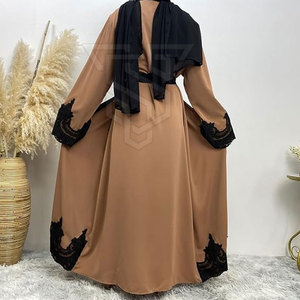 Hijab deux pièces robe femme musulmane longue Khimar vêtements islamiques Hijab nouveautés Abaya couleur unie Dubai Abayas - Product Image 6