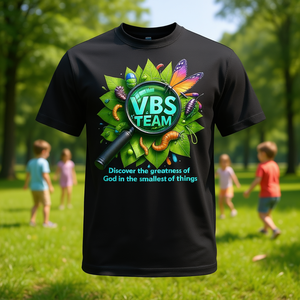 T-shirt VBS Team 2025 à manches courtes pour enfants, unisexe, col rond, impression numérique, cadeaux religieux pour l'église, camping d'été, aventure - Product Image 3