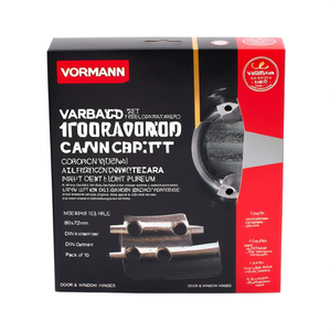 บานพับประตูเหล็กแบบติดพื้นผิว VORMANN 80x72 มม. DIN ซ้าย สีน้ำเงิน ชุบสังกะสี พร้อมหมุดยึด แพ็ค 10 ชิ้น - Product Image 3