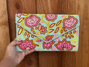 Bolso con cuentas multicolor con asa, bolso de mano, bolso de mano informal, artesanía india, hecho a mano, bolso Baguette, - Product Image 4