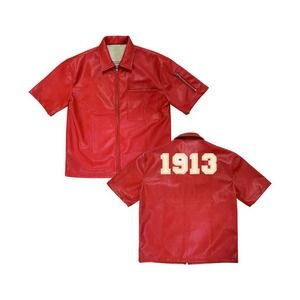 เสื้อเชิ๊ตผู้ชายแบบมีซิปขนาดใหญ่พิเศษเสื้อเชิ๊ตแฟชั่นแขนสั้นพิมพ์ลายสกรีนโลโก้ตามสั่ง - Product Image 5