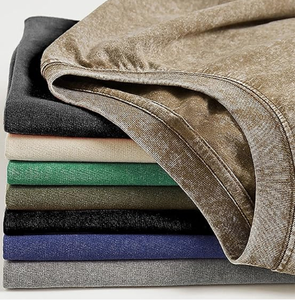 Camisetas Extra Grandes con Lavado Ácido para Hombre, 100% Algodón, Cuello Redondo, Manga Corta, Corte Regular, Estilo Casual Urbano, Transpirable - Product Image 3