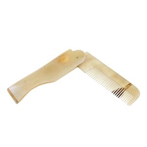 Peine de pelo de cuerno natural Base de madera Estilo suave para el cuidado del cabello de salón de casa - Product Image 3