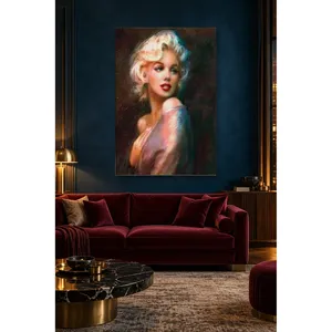 Fida Pink Shawl Marilyn Monroe <b>Oil</b> <b>Painting</b> Portrait Canvas Print - Product Image 3