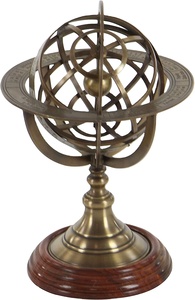 Esfera Armilar de Latón Estilo Steampunk Vintage de 9 cm de Alto, Astrolabio Pirata Náutico con Base, Globo Terráqueo de Metal, Decoración para el Hogar, Coleccionable - Product Image 5