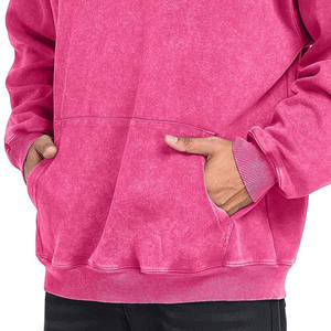 Vente en gros de streetwear sweat à capuche vierge en molleton de 100% coton pullover sweats à capuche délavés à l'acide marque personnalisée sweats à capuche avec fermeture éclair pour hommes - Product Image 3