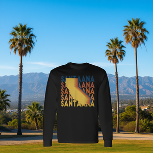 เสื้อยืดแขนยาวลายซ้ำซากันแบบเรโทรซานตาอานา แคลิฟอร์เนีย เสื้อผ้าผู้ชาย - Product Image 3