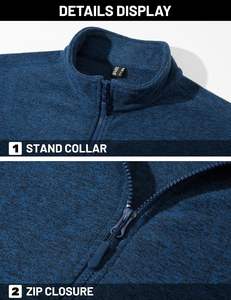 Sanzaf Men's Vintage Breathable <b>Work</b> Jacket 100% Cotton Soft Warm Lightweight <b>Fleece</b> Coat Stand Collar Pockets Handcrafted - Product Image 4