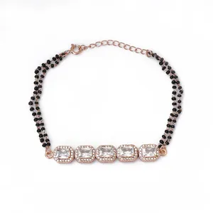 Bracelet en cristal pour femme plaqué or rose pour les fêtes, bijoux élégants, accessoire de bracelet - Product Image 4