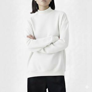 Sudadera de Cuello Alto Extra Grande para Mujer, Invierno 2026, Ecológica, Moderna, 100% Algodón, Gruesa, Lisa - Product Image 1