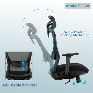 Silla de Oficina Ergonómica de China, Silla de Oficina con Soporte Lumbar Ajustable, Silla Giratoria Ergonómica - Product Image 3